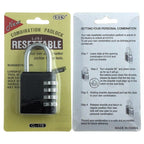 4 Dial Digit Combination Padlock Heavy Duty Weatherproof Code Resettable Changeable Lock Outdoor Use For Door Cabinet Safely 400g