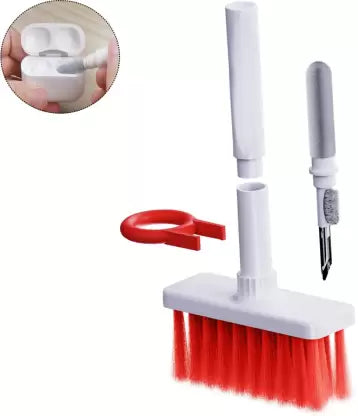Soft Brush 5 in 1 Multi-Function Cleaning Tools Kit for Keyboard Earphone Cleaner Soft High-Density Brush Set (Random Color)