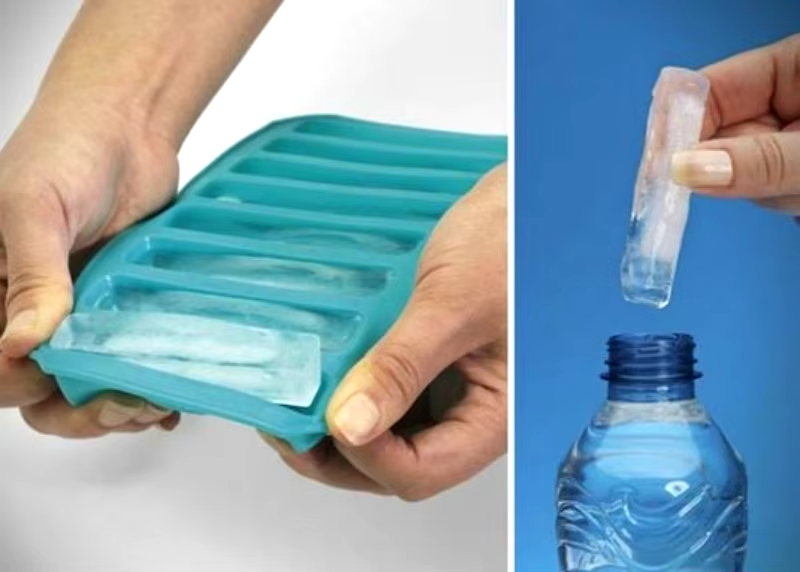 1 PC 10 Grids Silicone Ice Cube Tray for Water Bottle Ice Cream Pudding Maker Mold (Random Color)