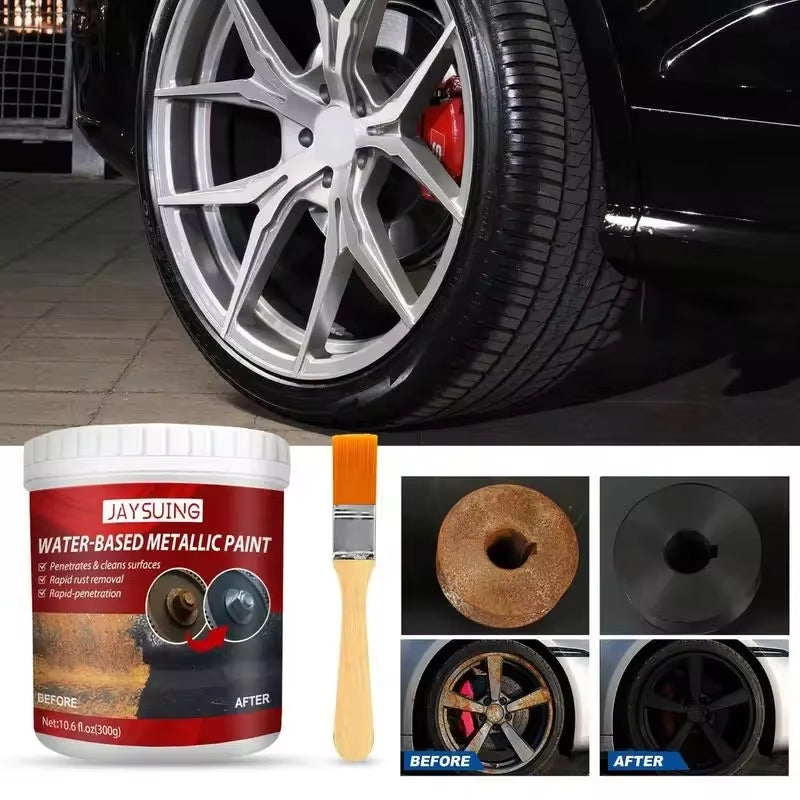 Rust paint Metallic Paint  Anti Rust Protection Coating for removing rust from metal (with brush )Steel Box - 300gm