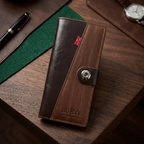 WAGLOK Dual Tone Magnetic Button Long Wallet for Men & Women with Zipper Pocket and 12 Card Slots