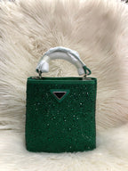 Luxury Rhinestone Mini Handbag for Women (8 × 7 Inches) – Stylish Sparkling Party Purse | Elegant Top Handle Bag for Weddings & Events (without box)
