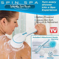 Electric Shower Brush 5-in-1 Spin Spa – Cell Operated Full Body Cleansing & Exfoliating Brush