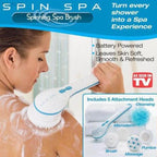 Electric Shower Brush 5-in-1 Spin Spa – Cell Operated Full Body Cleansing & Exfoliating Brush