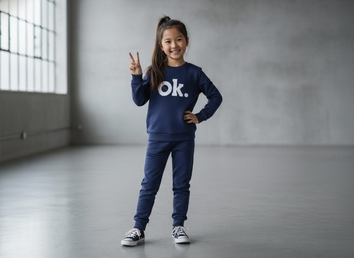 OK Printed Sweatshirt & Pajama Trouser Tracksuit for Kids | Winter Warm Fleece Clothing Set Outfit for Boys & Girls – Cozy & Trendy | FOR BABY AND KIDS
