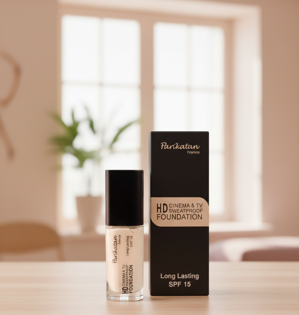 Parkistan France HD Cinema & TV Sweatproof Foundation – Long Lasting, SPF 15, Full Coverage Makeup