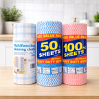 Reusable Kitchen Cleaning Wipes Roll – Washable, Absorbent & Eco-Friendly Multi-Purpose Cleaning Sheets
