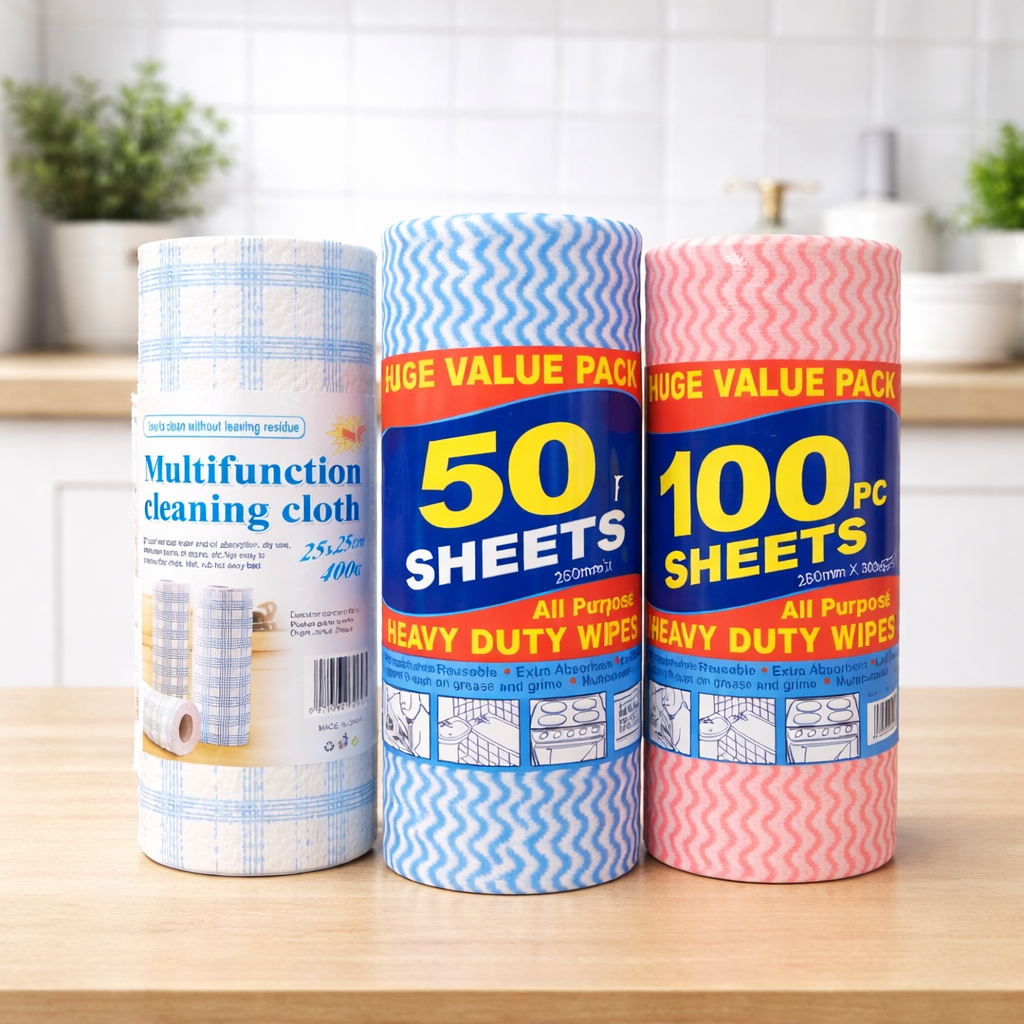 Reusable Kitchen Cleaning Wipes Roll – Washable, Absorbent & Eco-Friendly Multi-Purpose Cleaning Sheets