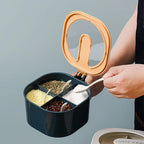 Combo Deal - 4 Section Spice Container Box &amp; Multi-function Spit Bone 10 Plate Set Kitchen Storage Organizer (Random color)