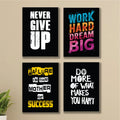 4pcs motivational sticky phototile Wooden Material wall frames for home decor (8x11inches)