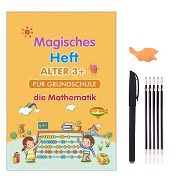 Pack Of 4 Pcs With 5 Refill Copybooks Pen Magic Copy Book Free Wiping Children's Kid Writing Sticker Practice Copybook For Calligraphy