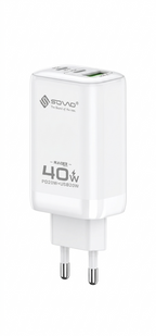SOVO Racer Series SG-250 40W Dual Port Fast Charger | USB-A + USB-C PD Wall Adapter