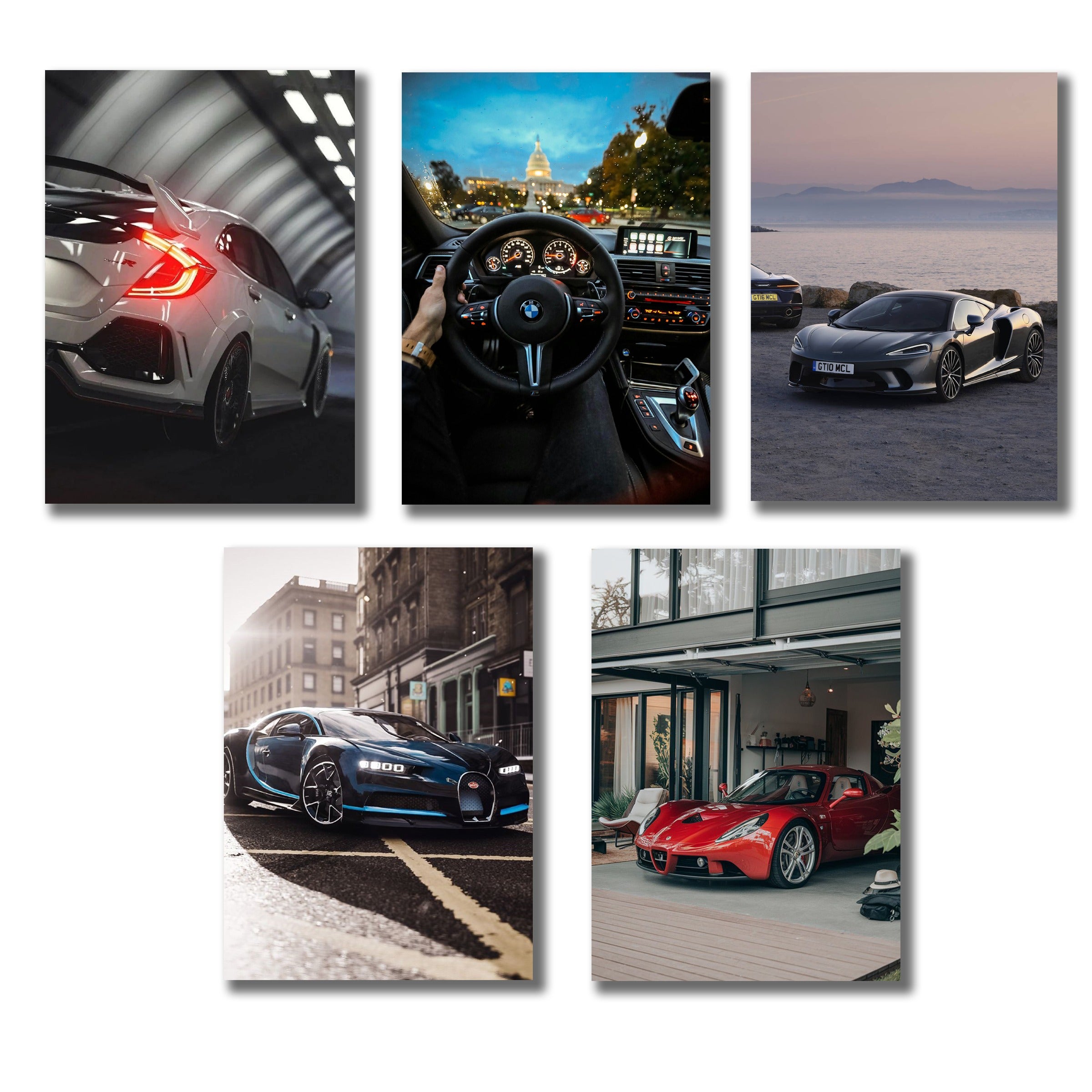 Set of 5 Premium Wall Art Photo Tiles – Modern Home Decor Sets 8x11