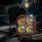 New Cube Four-Leaf Crocodile LED Car Work Light – 5.08 cm High Brightness Combination Beam, 12–24V Hardwired, Adjustable Bracket for ATV, SUV, UTV, Off-Road Truck and Boat