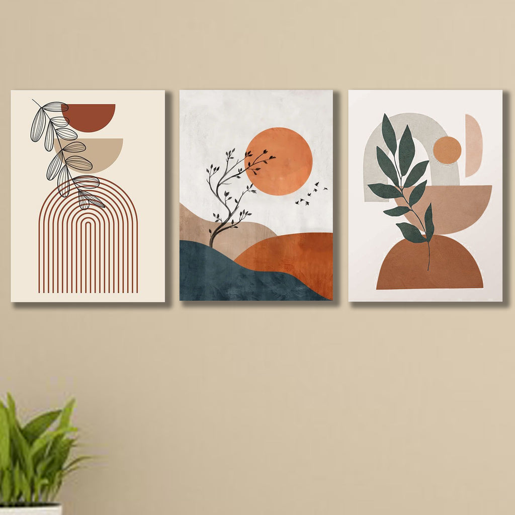 Set of 3 Premium Wall Art Photo Tiles – Modern Home Decor Sets 8x11