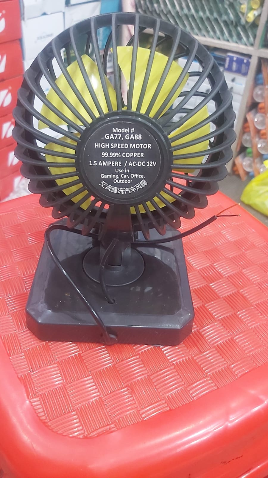 TECNO Plus GA-88 Portable AC/DC Table Fan – 12V Car & 220V Home Fan | Adjustable Mini Desk Fan for Office, Travel & Load Shedding