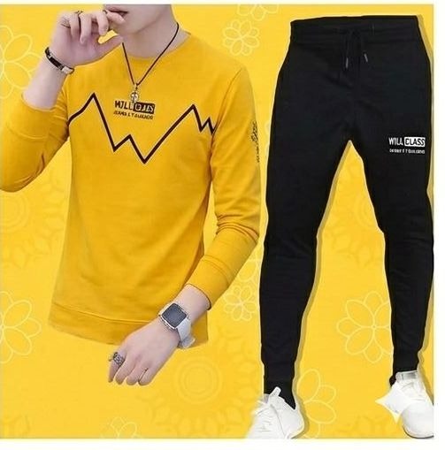 Printed T-Shirt and Trouser Summer Track Suit for Men & Boys – Comfortable Casual Two-Piece Outfit, Soft Breathable Fabric