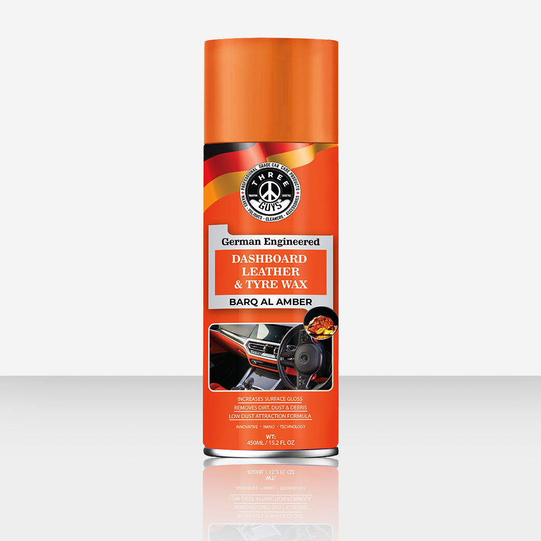THREE GUYS Dashboard, Leather & Tyre Wax (450ml) | Ocean Vibes Fragrance | German Formula with UV & Dust Protection