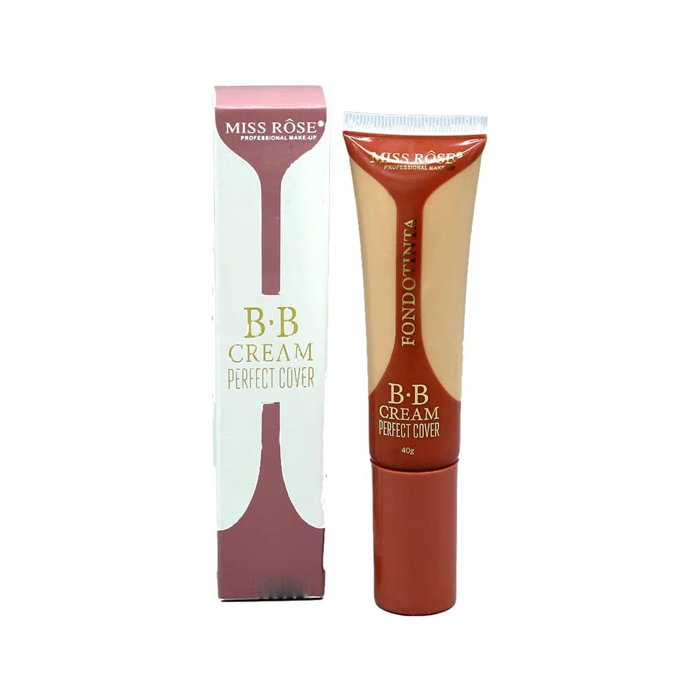 Miss Rose BB Cream Perfect Cover Foundation & Skincare in One – 40g | Full Coverage, Lightweight, Natural Finish – Available in Air, Ivory & Beige Shades