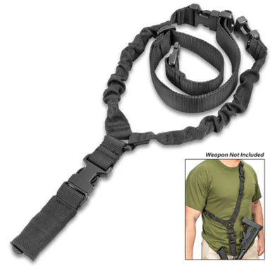 Durable Tactical Rifle Sling for Hunting &amp; Training – Adjustable, Bungee, Quick Detach