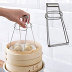 Stainless Steel Hot Bowl Clip – Anti-Scald Tableware Lifter, Foldable Hot Dish Holder for Microwave, Oven & Cooking Use | Durable Kitchen Tool