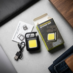 COB Rechargeable Keychain Light – Ultra Bright Metal Body Emergency Light with Type-C Charging (With Cable)