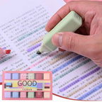 Highlighter Marker Pen Set – 6 Soft Fluorescent Colors, Quick-Dry, No Smudge, Water-Based Ink