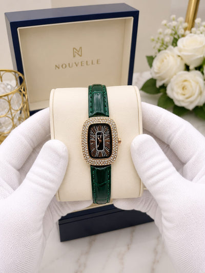 Nouvelle Elegant Crystal-Embellished Women's Watch Fashion Apparel Accessory To Wear At Parties