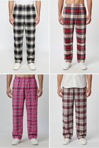 Men Checked Pajama Trousers – Comfortable Cotton Sleepwear & Home Wear Trouser for Men and Boys Soft Relax Fit Lounge Pants ( Random Color Random Print)