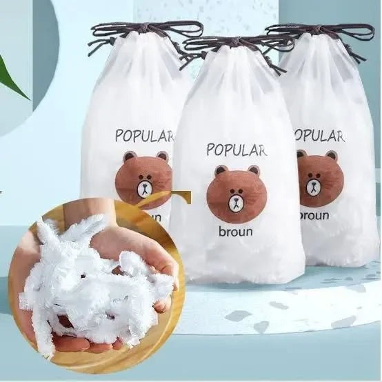100 PCS Disposable Food Cover Plastic Bags Transparent Fresh Food Storage And Wrap Bags