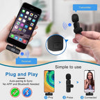 k11 Type-C Wireless Microphone K8 Collar Mic for Type C - Noise Cancellation Reduction Wireless Mic for Phone for Mobile Phone Camera,