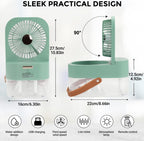 Mini Fan with Cool Mist, Portable Air Cooler, USB Table Fan, Desk Fan with 3 Wind Modes and Brightness Adjustment, Table Fan for Home, Office