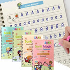 Sank Magic Practice Book Set 4 Books with Pen & 10 Refills Kids Handwriting Learning Kit