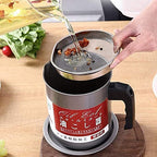 High Quality 1.4L Fryer Oil Filter Pot – Carbon Steel Oil Can with Stainless Steel Strainer Kitchen Storage Jug (Without Box)