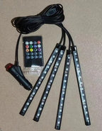 Car Interior LED Atmosphere Light with Remote Control – Multi-Color Music Sync Ambient Strip Lamp (12V)