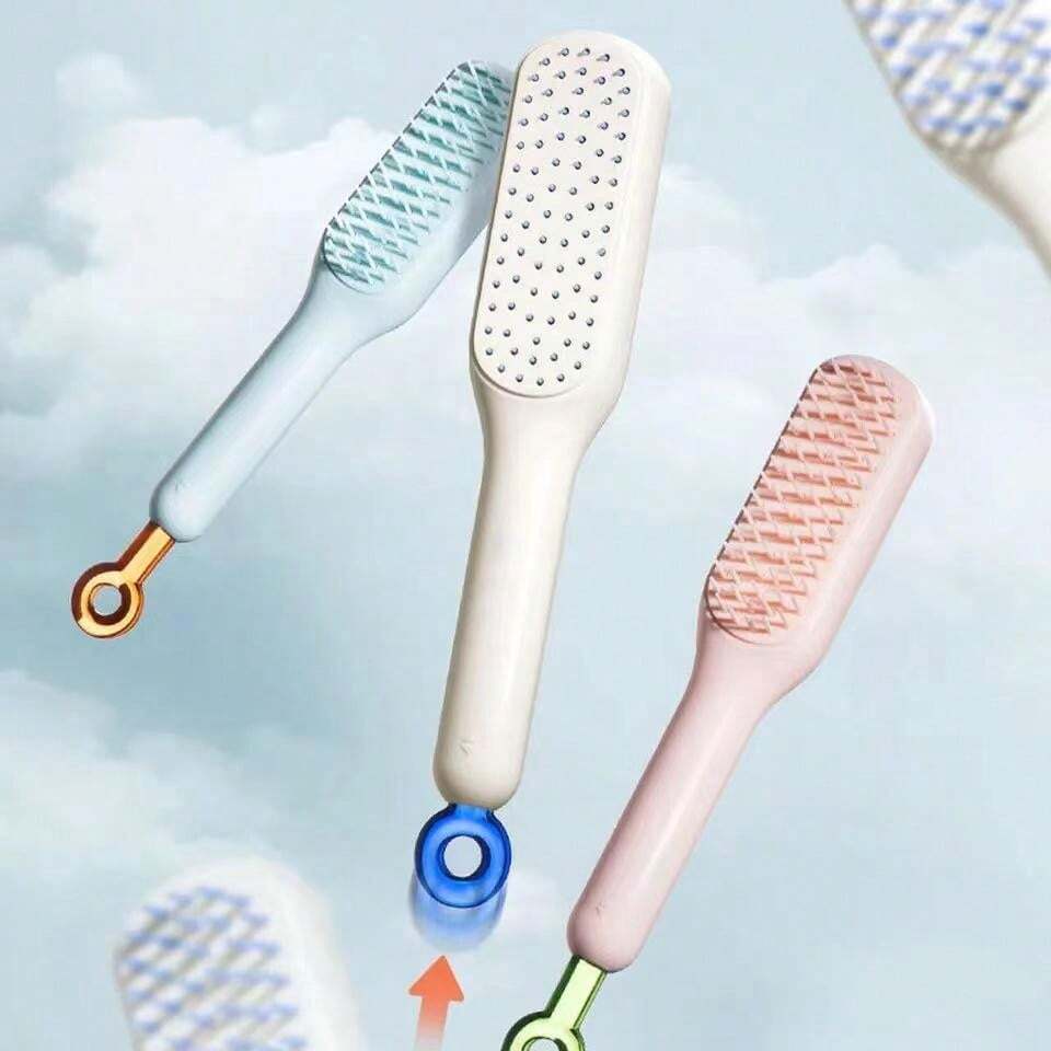 Self cleaning hair comb (random color)