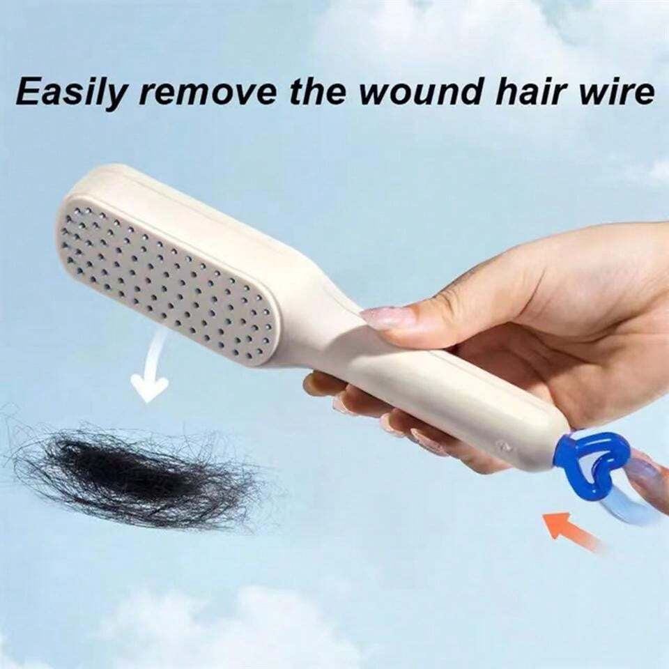 Self cleaning hair comb (random color)