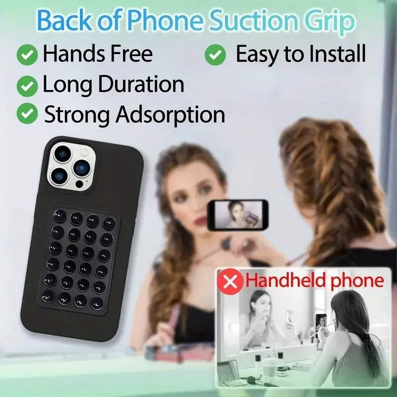 Mobile bubble Grip | Silicone Suction both side Bubble Grip Cup Phone Strong Grip Holder, Hands-Free use Mobile Phone Holder (Random color)