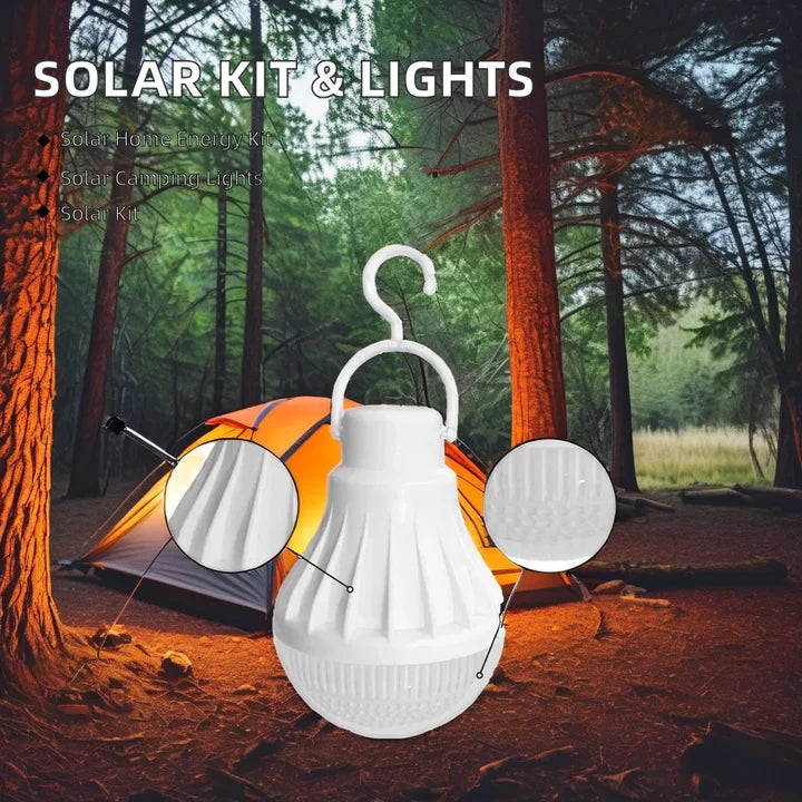 Solar Powered Light System Flashlight, Emergency Mobile Power Bank, Wireless Power Supply System for Travel Camping hiking (random color)