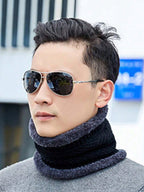 Head &amp; Neck Cap Beanies Combo - woolen winter beanie cap with neck warmer muffler for men and women