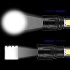 Mini Rechargeable LED Flashlight – Waterproof Torch with USB Fast Charging & Side Lamp (Metal Body)