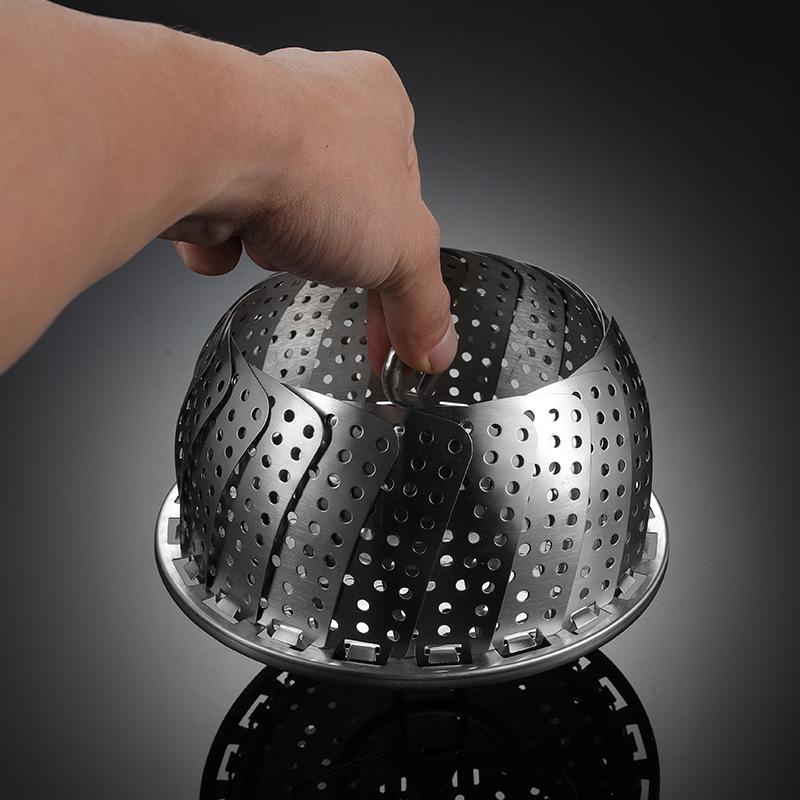 Stainless Steel Folding Vegetable Steamer Basket Stainless Steel Detachable Steaming Rack Steamer Tray for Kitchen Cookware