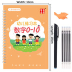 Pack Of 4 Pcs With 10 Refill Copybooks Pen Magic Copy Book Free Wiping Children's Kid Writing Sticker Practice Copybook For Calligraphy
