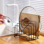 Multi Functional Kitchen Cutting Board And Pot Lid Organizer Rack Durable Space Saving Storage Solution For Daily Use