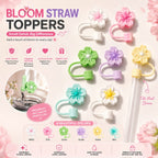 Silicone Flower Stopper Compatible with 40oz Tumbler | Reusable Spill-Resistant Straw Cover | Random Color