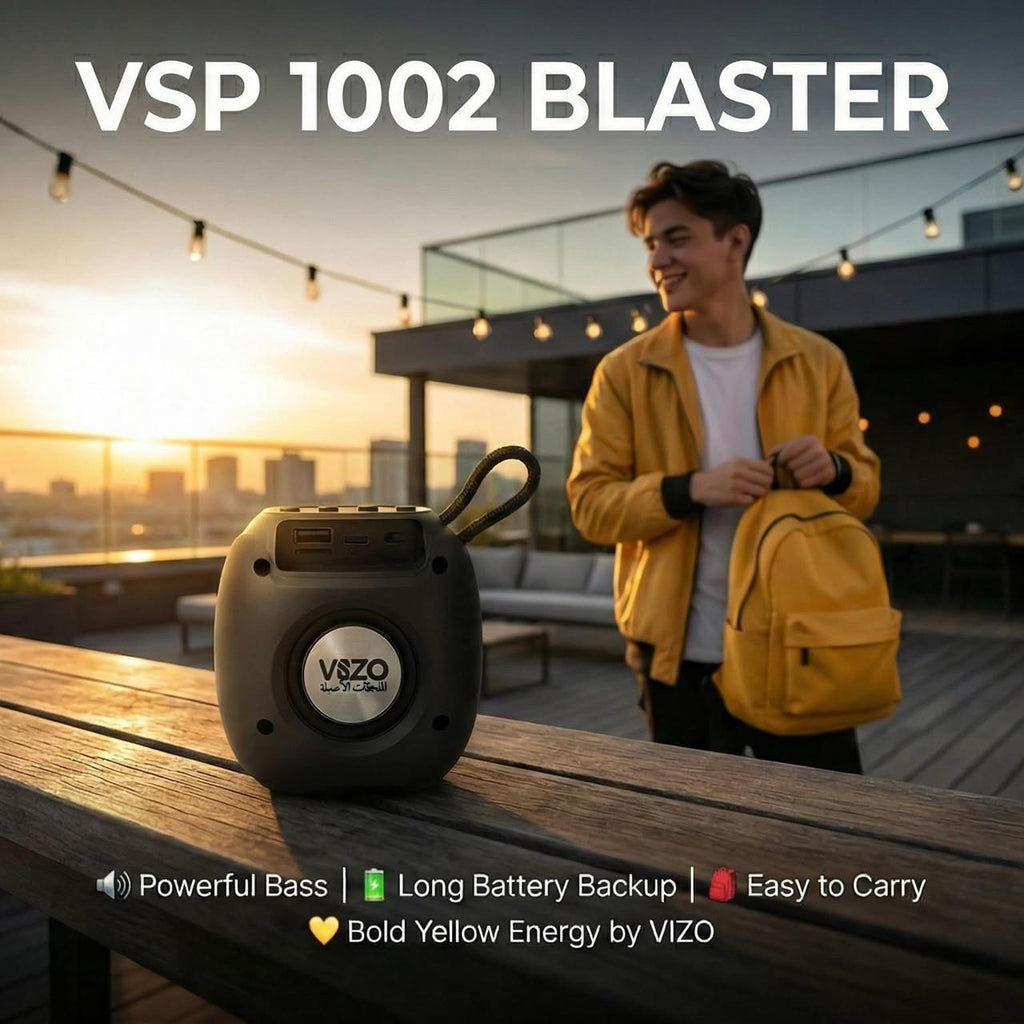 VIZO Blaster Speaker VPS1002 Wireless Bluetooth Portable Speaker with Heavy Bass, TWS Function & Long Battery Backup