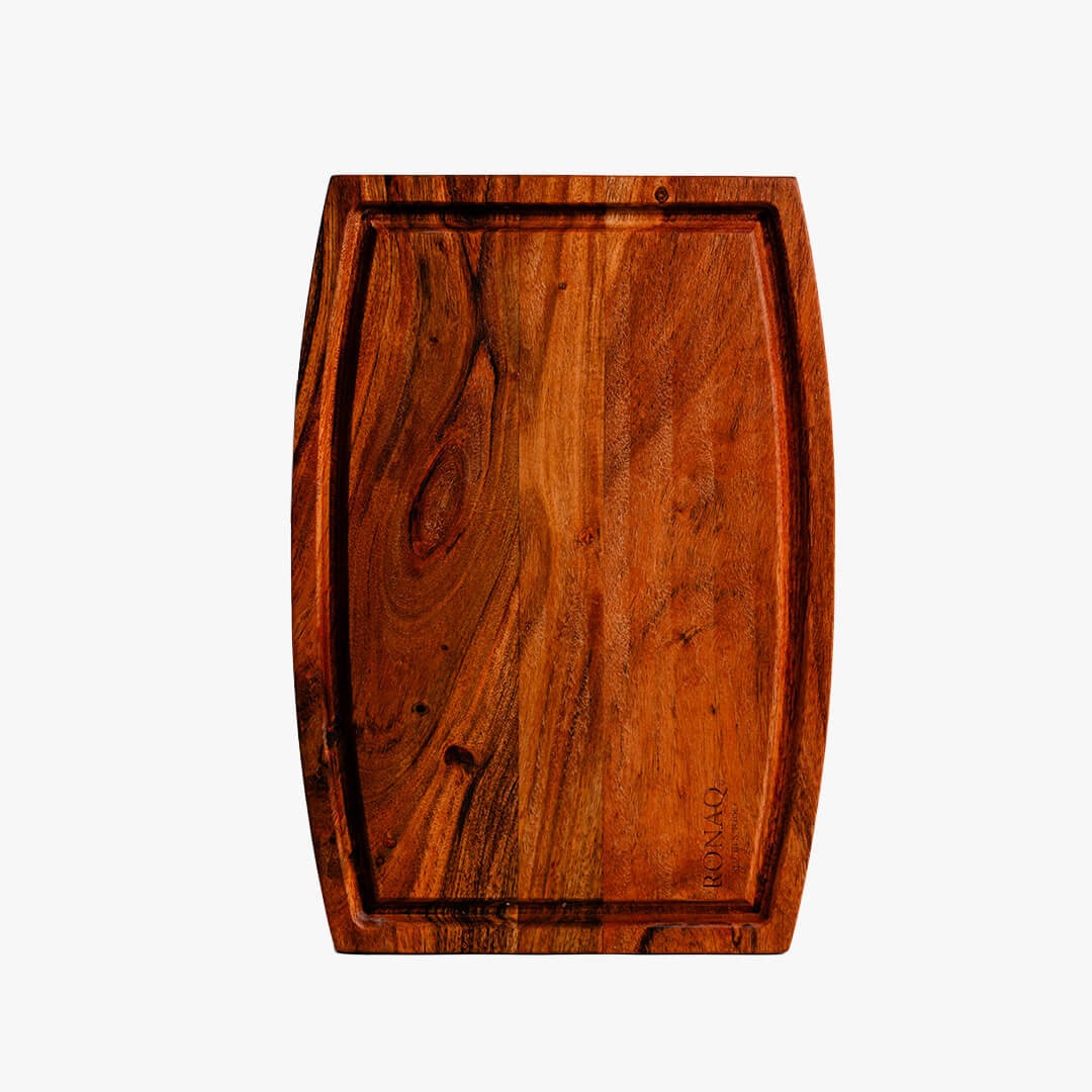 Acacia Parabola Face-Grain Cutting Board – 14” x 10” x 2” | Durable &amp; Stylish Butcher Block for Kitchen Prep &amp; Serving
