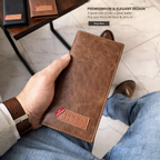 New Design Long Wallet for Men & Women | 12 Card Slots | Half Zip Pocket | Premium Quality Long Purse