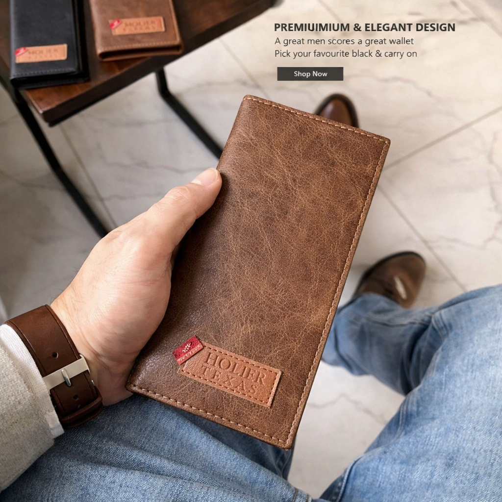 New Design Long Wallet for Men & Women | 12 Card Slots | Half Zip Pocket | Premium Quality Long Purse