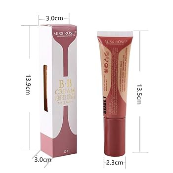 Miss Rose BB Cream Perfect Cover Foundation & Skincare in One – 40g | Full Coverage, Lightweight, Natural Finish – Available in Air, Ivory & Beige Shades